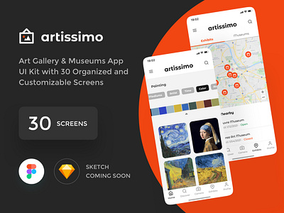 Artissimo Art & Museum App UI Kit