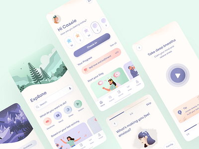 Zenith Mindfulness / Meditation App clean colorful illustration meditation mindfulness mobile app mobile design ui