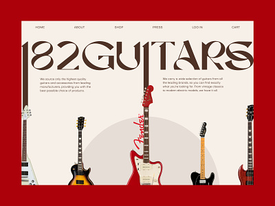 Guitar Shop Website fender gibson guitar guitar website music ui web design