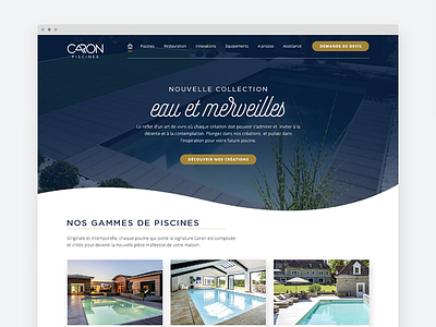 Redesign d'un site de piscine haut de gamme graphic uidesign uxdesign website