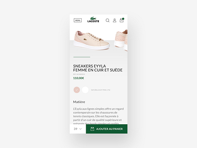 Redesign Lacoste website mobile