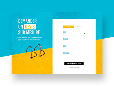 Landing page constructeur de piscine graphic design landing page typography ui design ui designer uidesign ux uxdesign