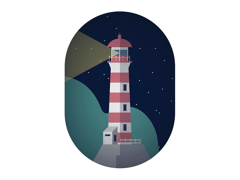 Born at sea aftereffects animation illustration lighthouse motiondesign night