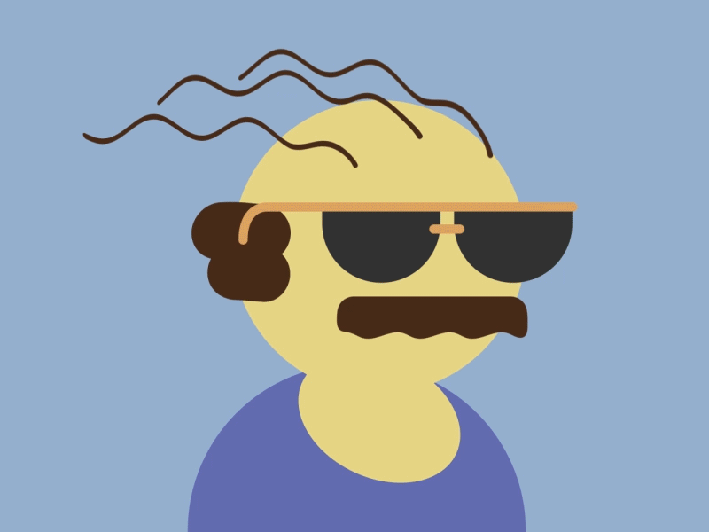 Mr. Cool Dad after effect awesomeness cool cool dad dad flatcolor glasses hair illustration motion design motion designer mr. cool dad mustache wave