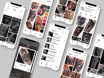 new skin app app design find gallery ink ios ios app mobile search skull tattoo tattoo art tattoo design ui ux