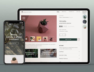E-commerce design app colorful design ecommerce mobile natural online shop online store plants product design responsive responsive design shop succulents ui ux webdesign website