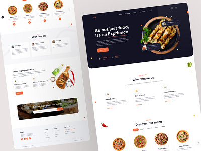 Delifood - Restaurant Landing 3d application branding dark design elegant flat food fresh graphic design landing landing page light logo minimal pizza restaurant ui website