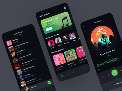 iMusic - Music player app 3d android app app ui application dark design finance illustration ios landing minimal mobile ui music music app spotify ui uiux vector website