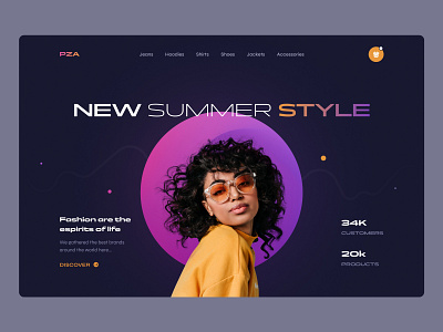 PZA Fashion landing page 3d app ui application clothes dark design fashion finance flat hero illustration landing landing page minimal mobile ui nft store ui uiux web ui