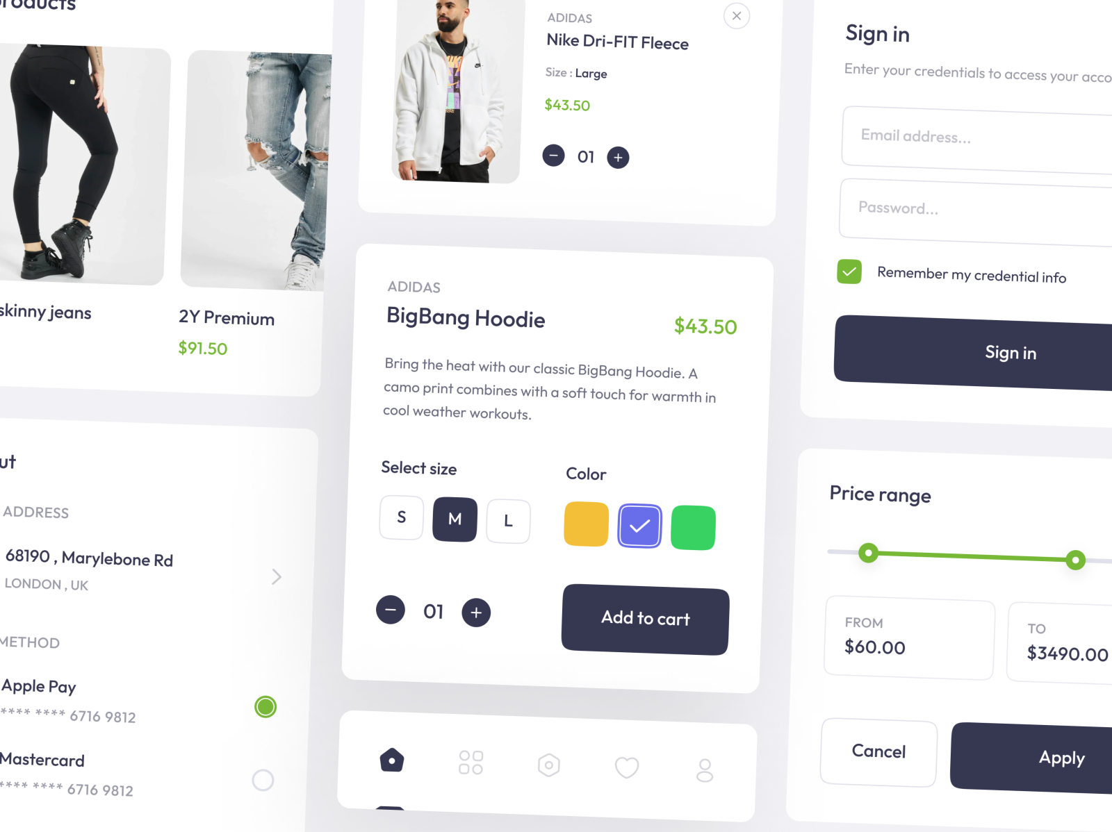 E-commerce App Components By Fa Mehdi For Bolddreams On Dribbble