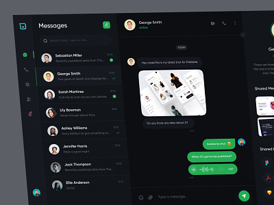 Chat Messenger App 3d animation app app ui application branding chat communicate dark design flat graphic design illustration logo messenger minimal mobile ui motion graphics ui web