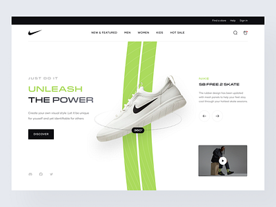 Nike Sneakers Store 3d app application branding dark mode design ecommerce flat illustration landing landingpage logo minimal modern nike shoe shop sneakrs store ui