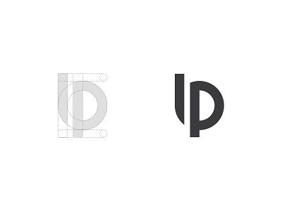 Lp Guide Lines branding circles design golden ratio initials logo logotype lp mark minimal monogram phi symbol