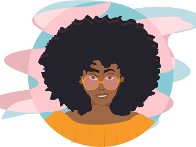 Afro & Color aplat de couleur color pastel femmes illustration vectorielle illustrator cc