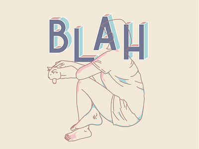 Blah, blah and blah. line drawing lines typo typography