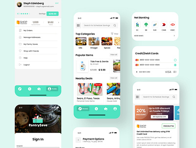 Pantry Save app design icon minimal typography ui ux