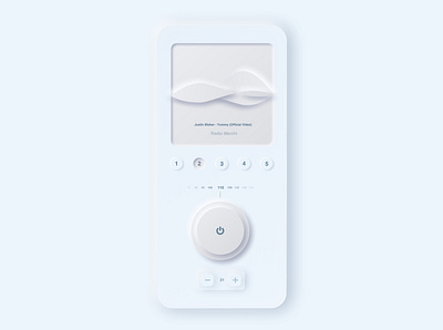 Digital Radio app buttons design minimal neomorphic radio trend2020 ui ux