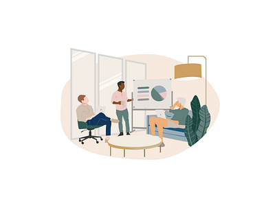 vector flat design office meeting scene design flat illustration office people people illustration vector