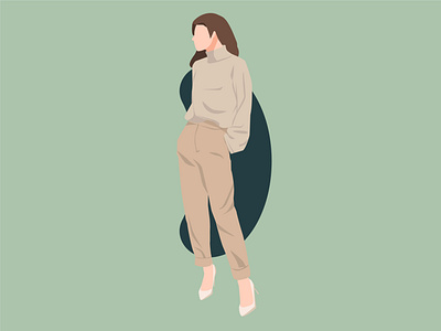 woman standing in beige fashion style