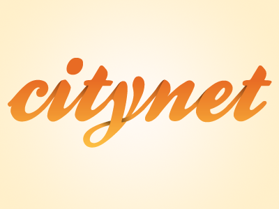 Citynet Logo flowing free form logo typography warm
