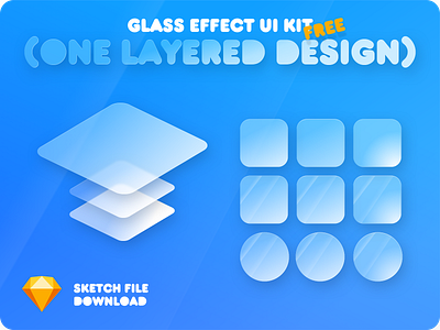 Sketch glass effect ui kit freebies