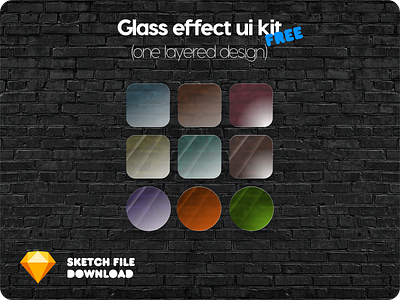 Sketch glass effect ui kit freebies