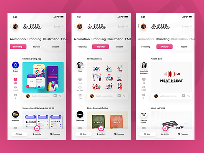 dribbble redesign