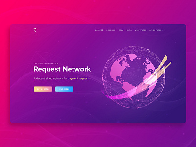 Cryptocurrency Landing Page colors cryptocurrency globe gradient landing page one page pink purple request network vibrant