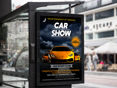 Car Club Flyer car clouds flyer lamborghini night club poster road