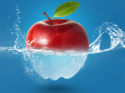 Water Glow Effect apple fruit glow effect underwater water water splash