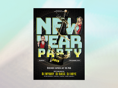 New Year Party Flyer black party flyer christmas girls nightout girls party flyer ladies night flyer new year new year party flyer night party winter party flyer