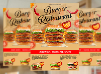 BURGER FLYERTemplate burger burger flyer fire flyers red chilli restaurant flyer sandwich flyer