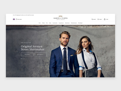 Hawes & Curtis - Alternate Home Layout ecom ecommerce fashion responsive retail ui ux web design
