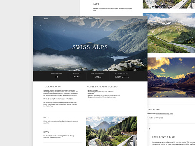 Monte Cycling - Swiss Alps Tour bike cycling responsive tours ui ux web design