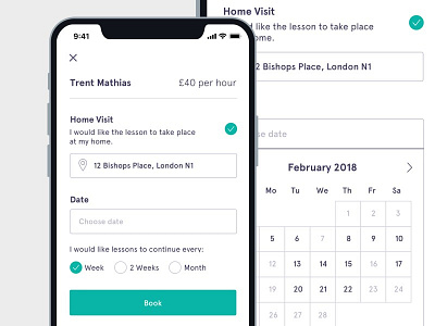 Rythmico - Book a Tutor app booking education ios mobile music tutors ui ux