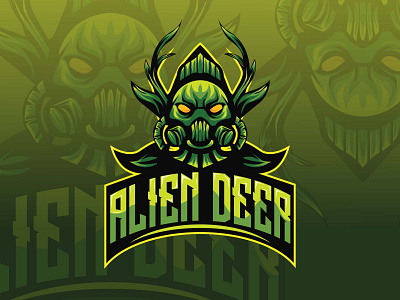 alien deer mascot esport logo alienlogo branding deerlogo esports logo gaminglogo luhisan mascotlogo