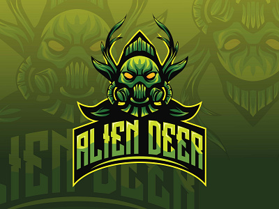 alien deer mascot esport logo