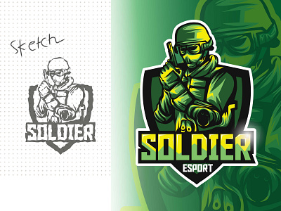 SOLDIER MASCOT ESPORT LOGO 01 esportlogo mascot logo soldier