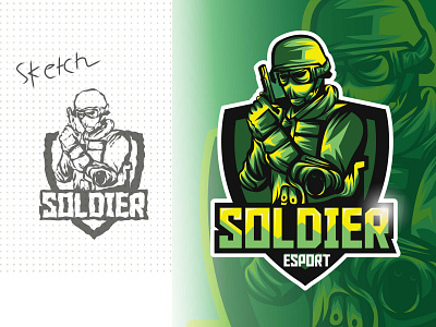 SOLDIER MASCOT ESPORT LOGO 01