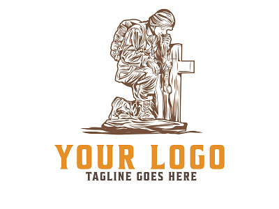 soldier vintage handrawing logo