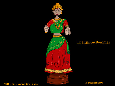 Thanjuvur Bommai chennai designer design flatdesign icon illustration illustration art indesign tamilnadu traditional vector woman woman portrait