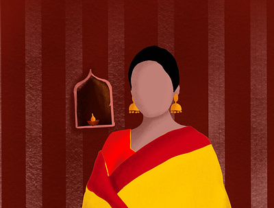 Magai chennai designer design flat illustration illustration art tamilnadu traditional vector woman woman portrait