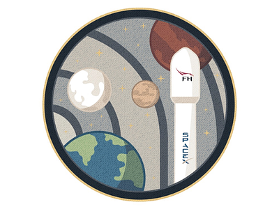 SPACEX - Falcon Heavy Mission Patch badge patch space spacex sticker