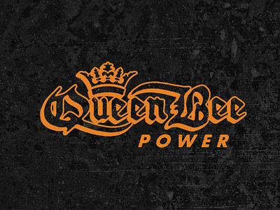 Queen Bee Power hand lettering logo design