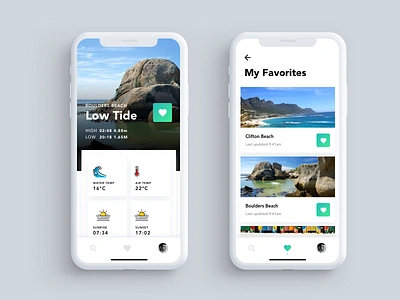 Tide App app cape iphonex tide town ui ux