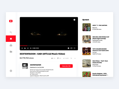Youtube Redesign clean minimal videoplayer youtube