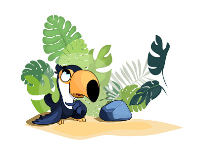 toucan bird cartoon character toucan tropical vector