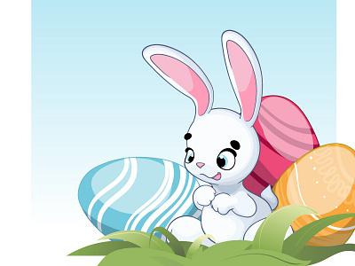 Easter Bunny animal bunny cartoon character easter postcard rabbit vector