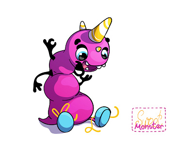 sweet monster cartoon character funny monster sweet vector
