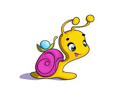 rain drop + snail animal cartoon character drop fantasy magic snail vector